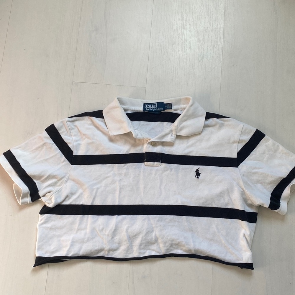 Cropped polo shirt